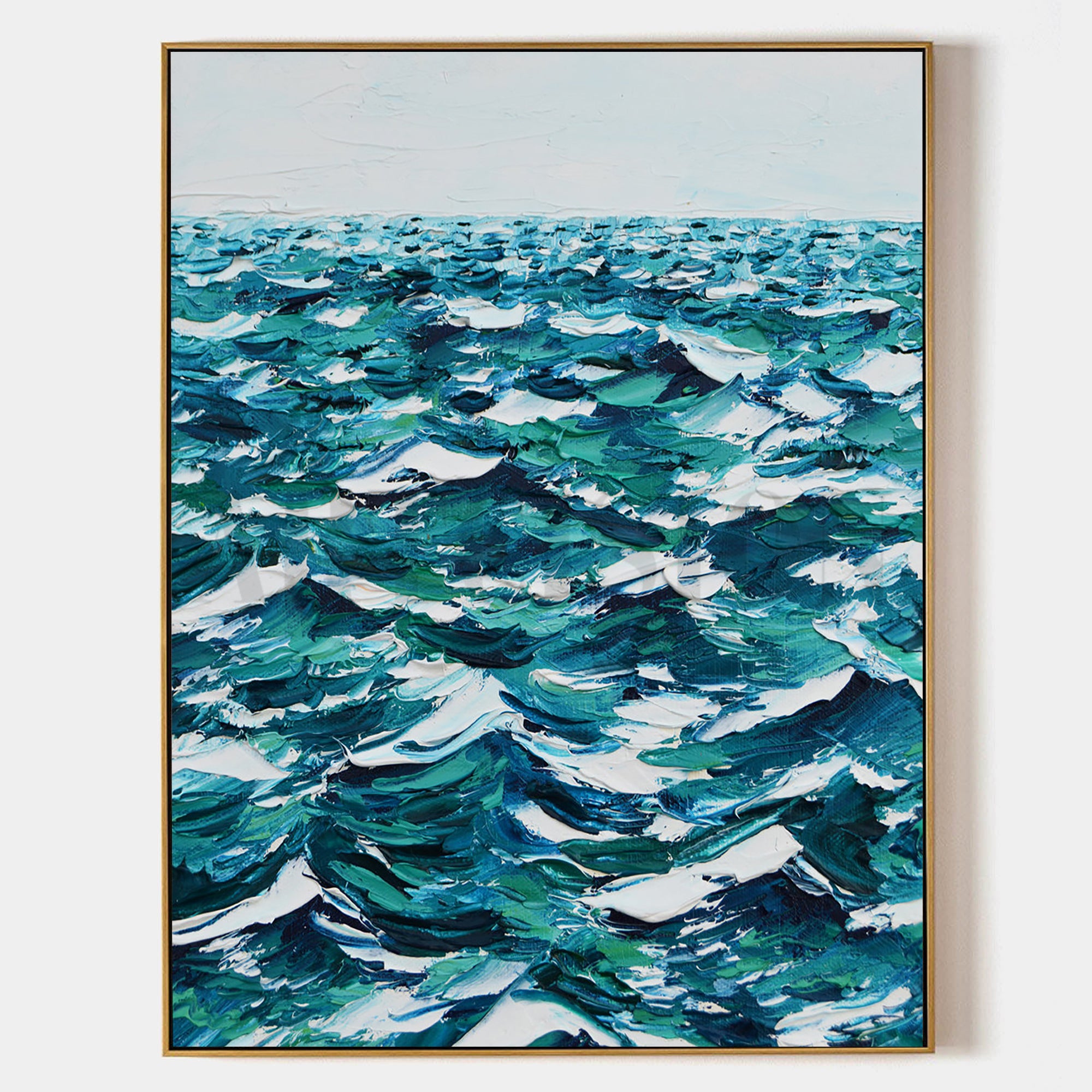 a painting of a large body of water