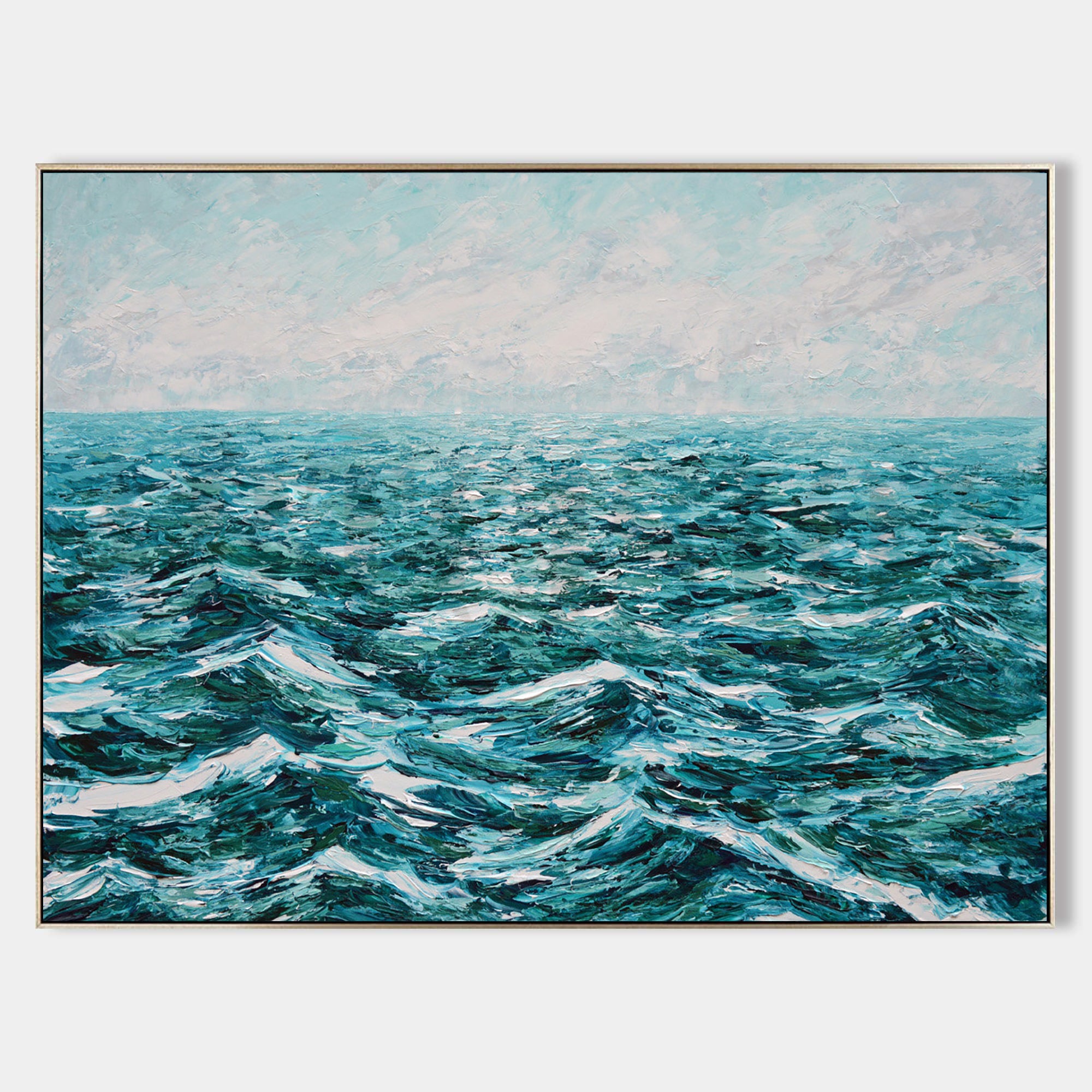 a painting of a large body of water