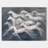 a painting of a group of white horses