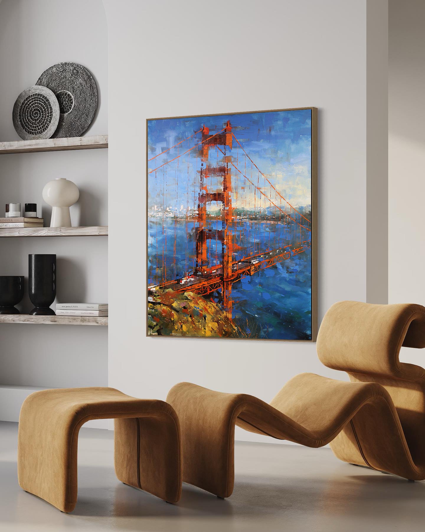 a painting of the golden gate bridge in san francisco