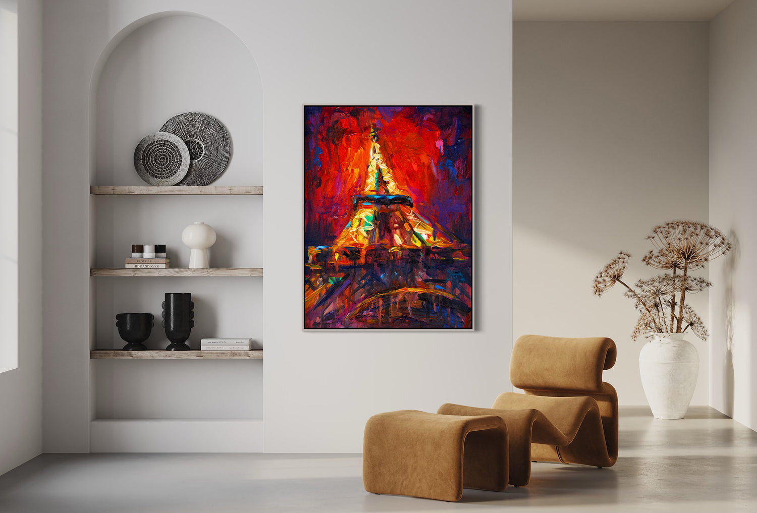 a painting of the eiffel tower in paris