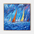 a painting of sailboats sailing in the ocean