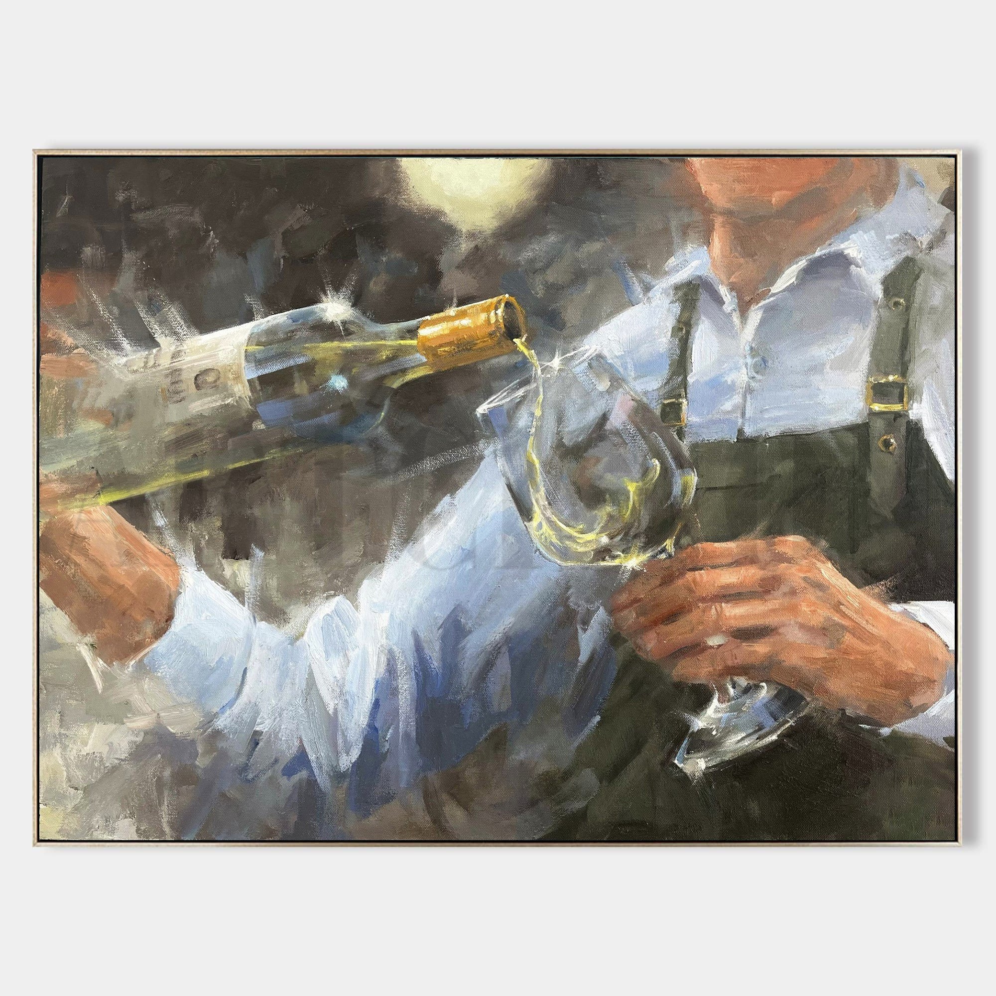 a painting of a man holding a wine glass