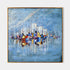 a painting of boats floating in a body of water