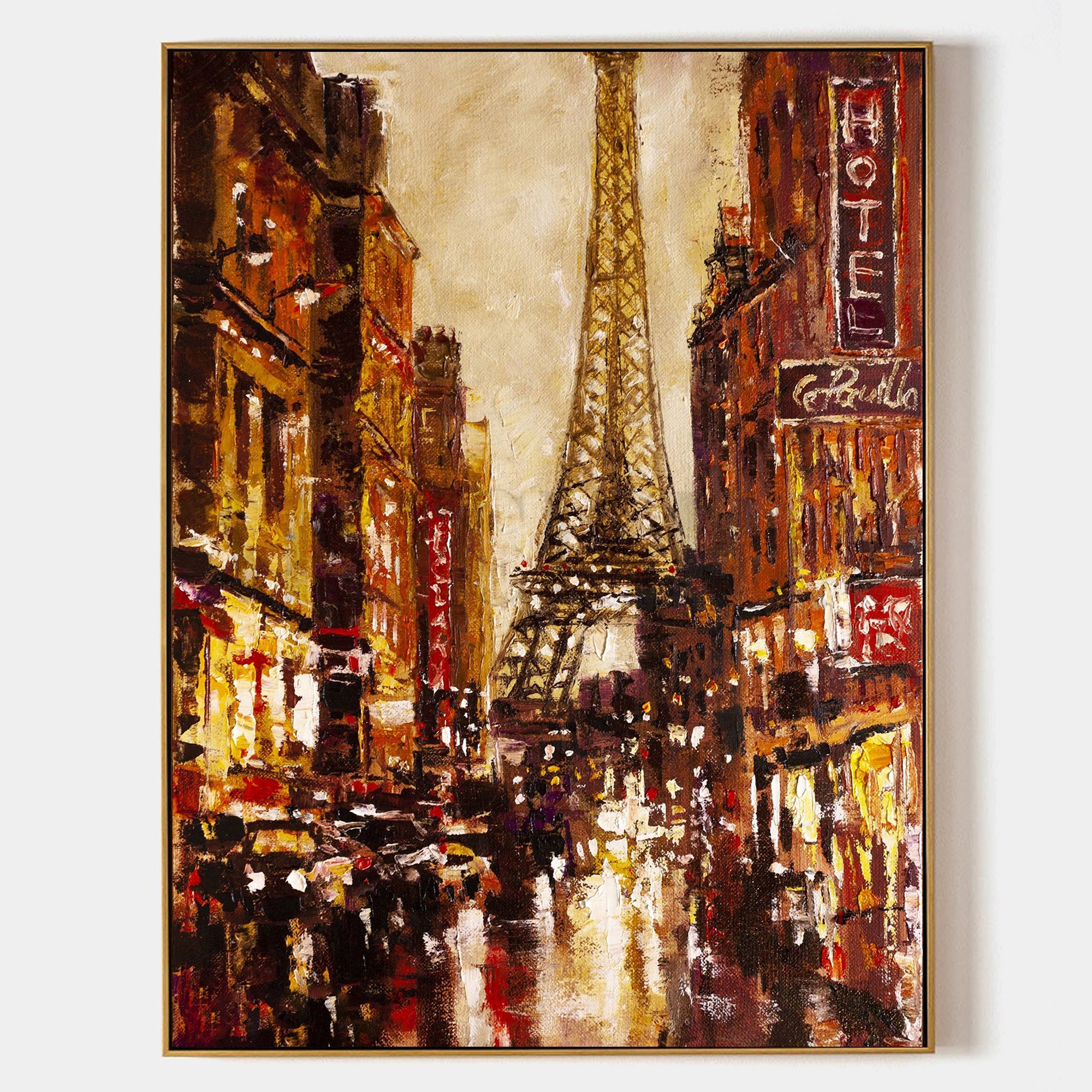 a painting of the eiffel tower in paris