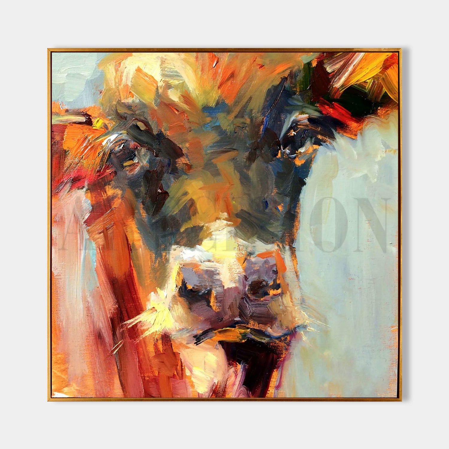 a painting of a cow&