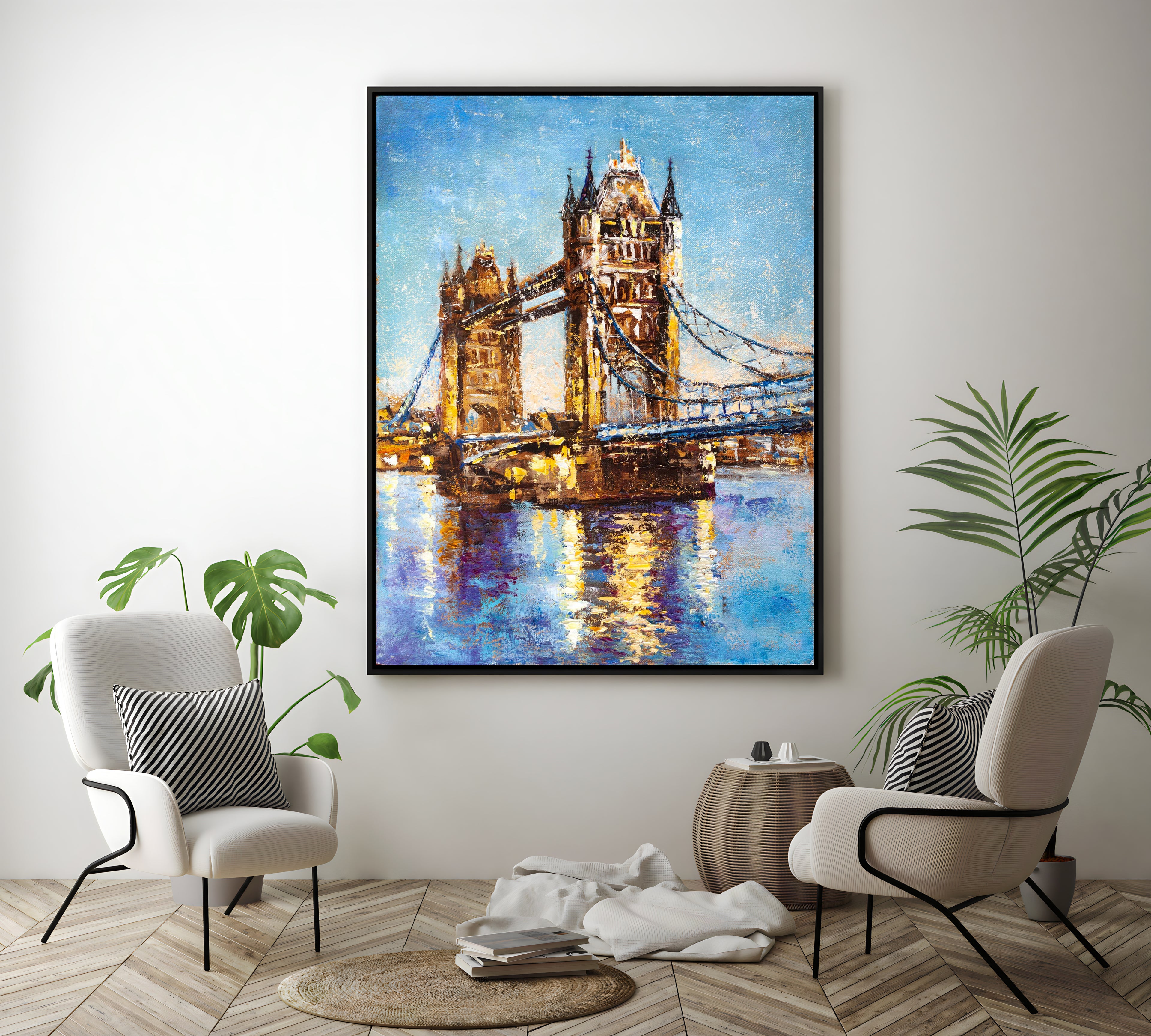 a painting of the tower bridge in london