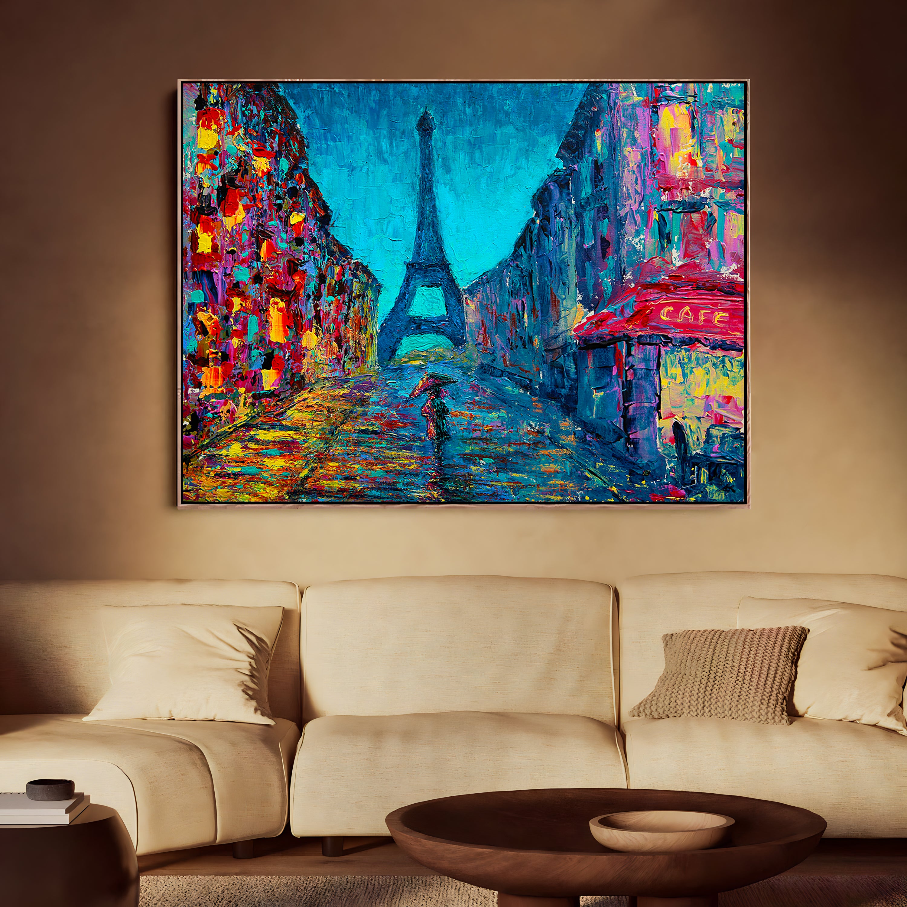 a painting of the eiffel tower in paris