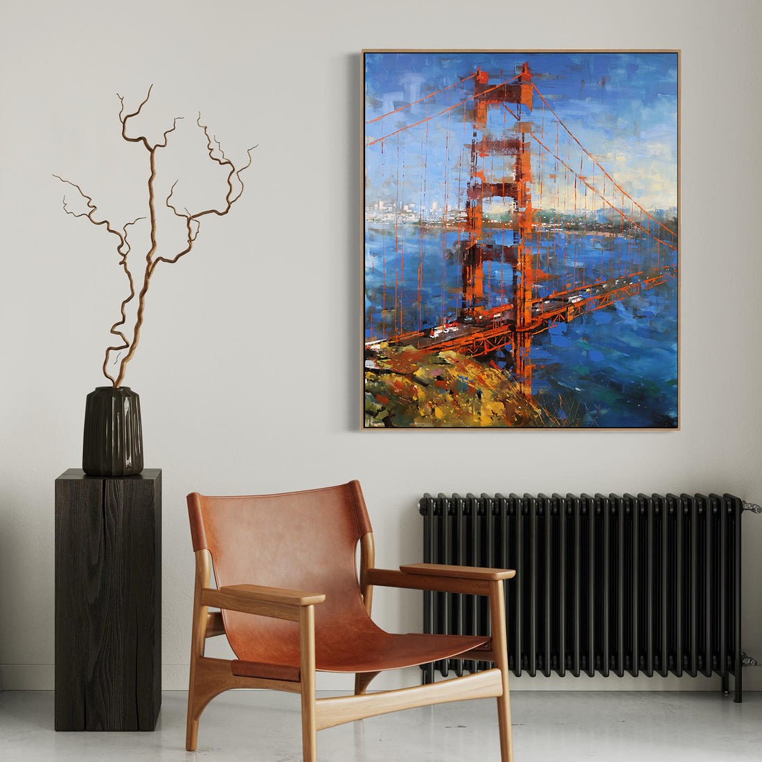 a painting of the golden gate bridge in san francisco