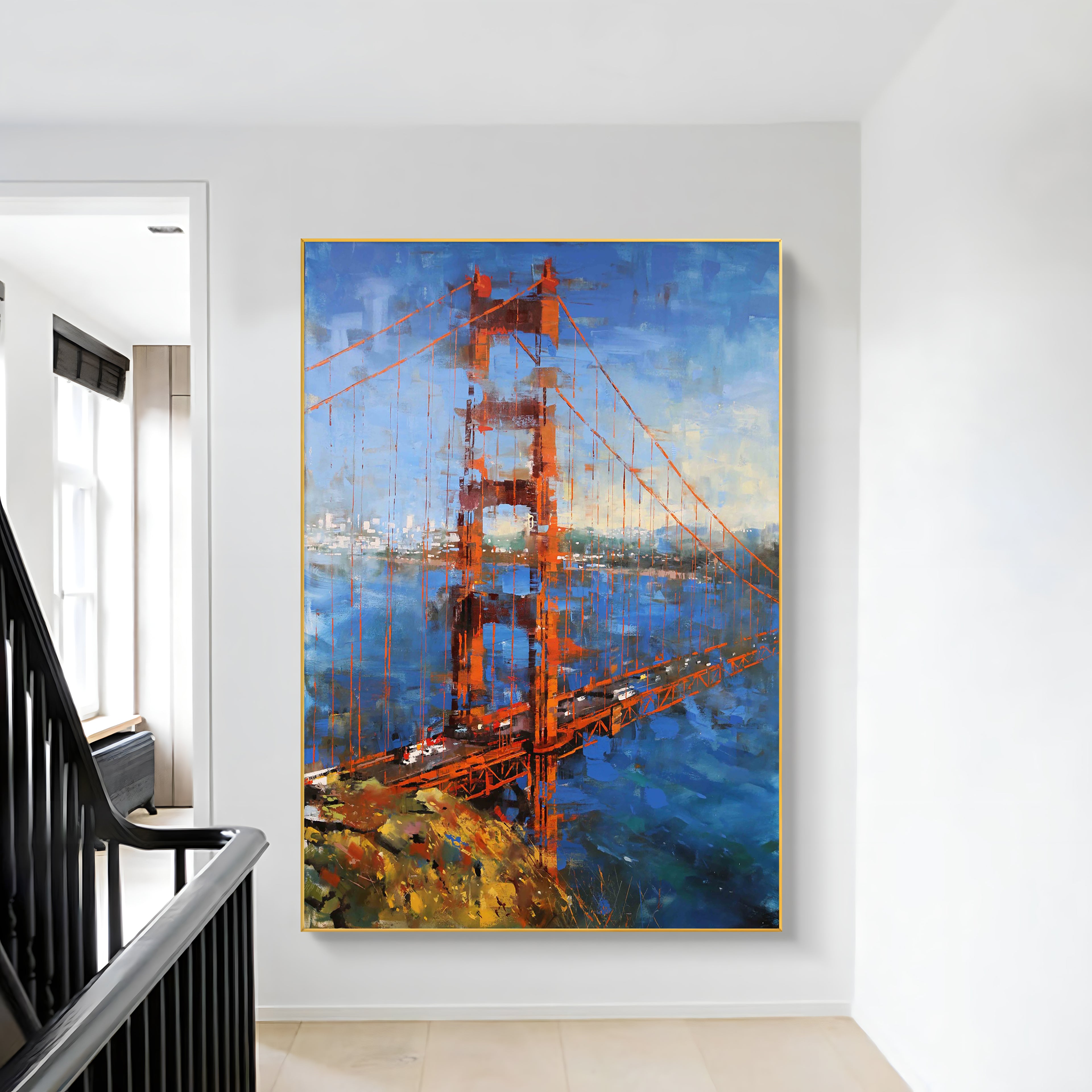 a painting of the golden gate bridge in san francisco