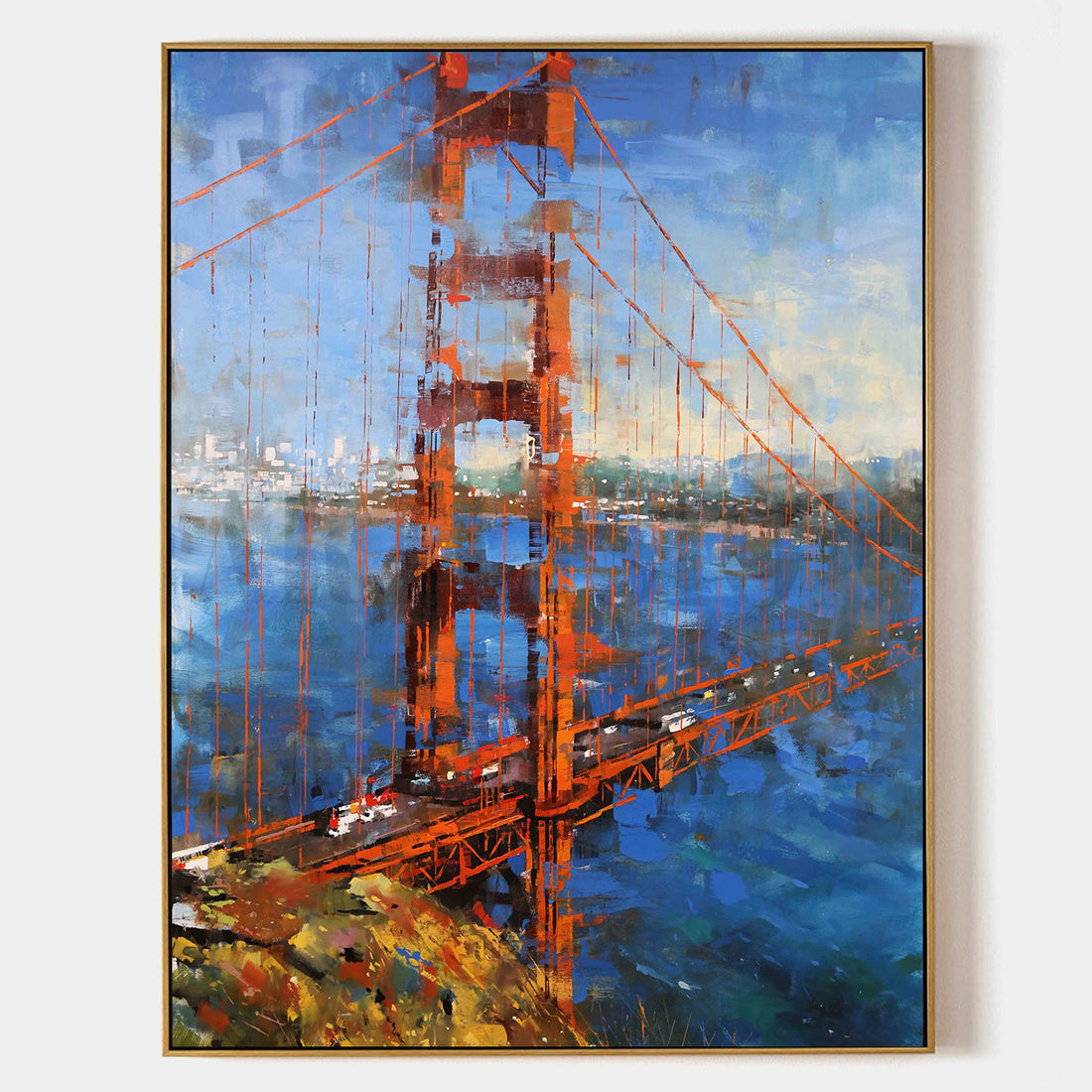 a painting of the golden gate bridge in san francisco