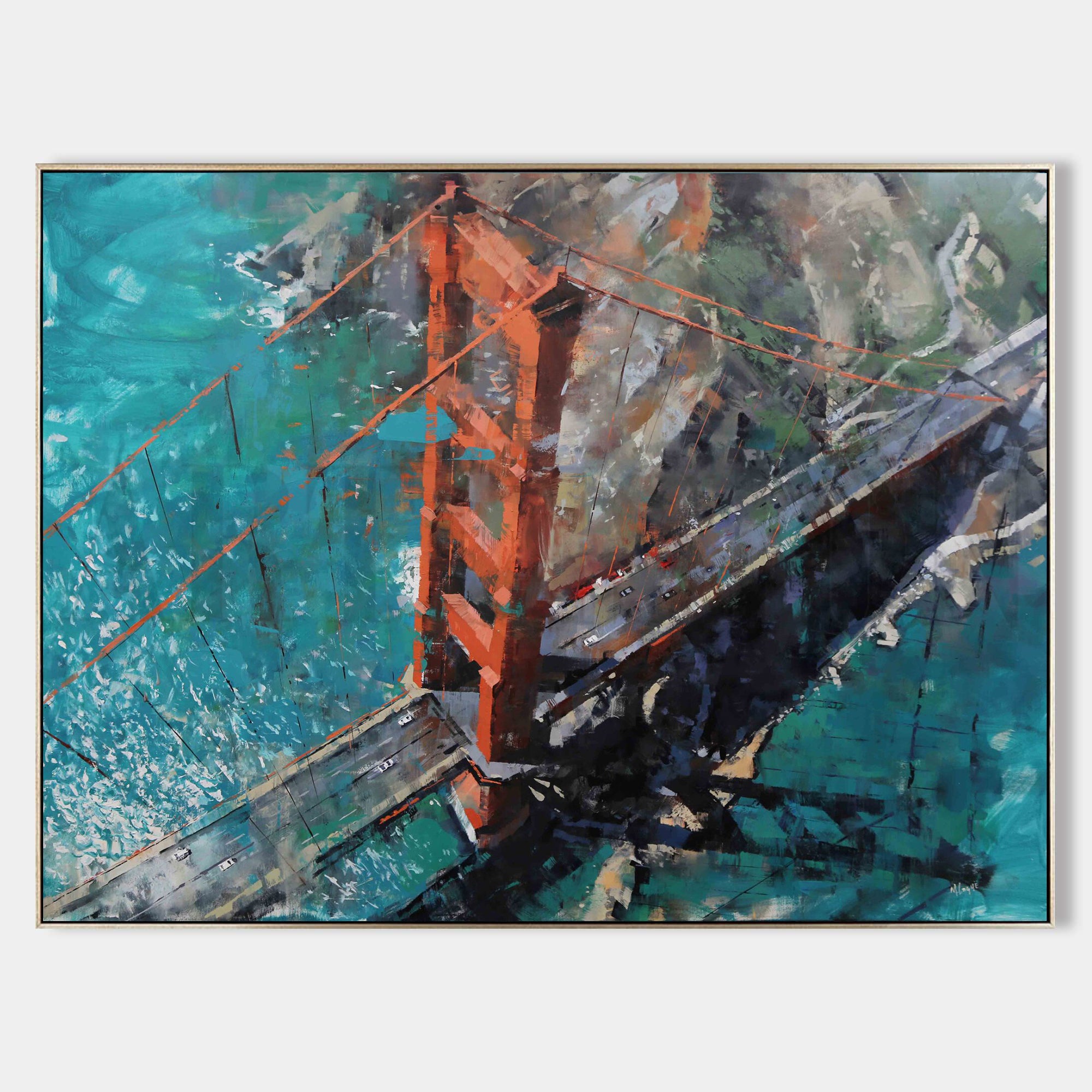 a painting of the golden gate bridge in san francisco