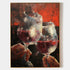 a painting of two glasses of red wine