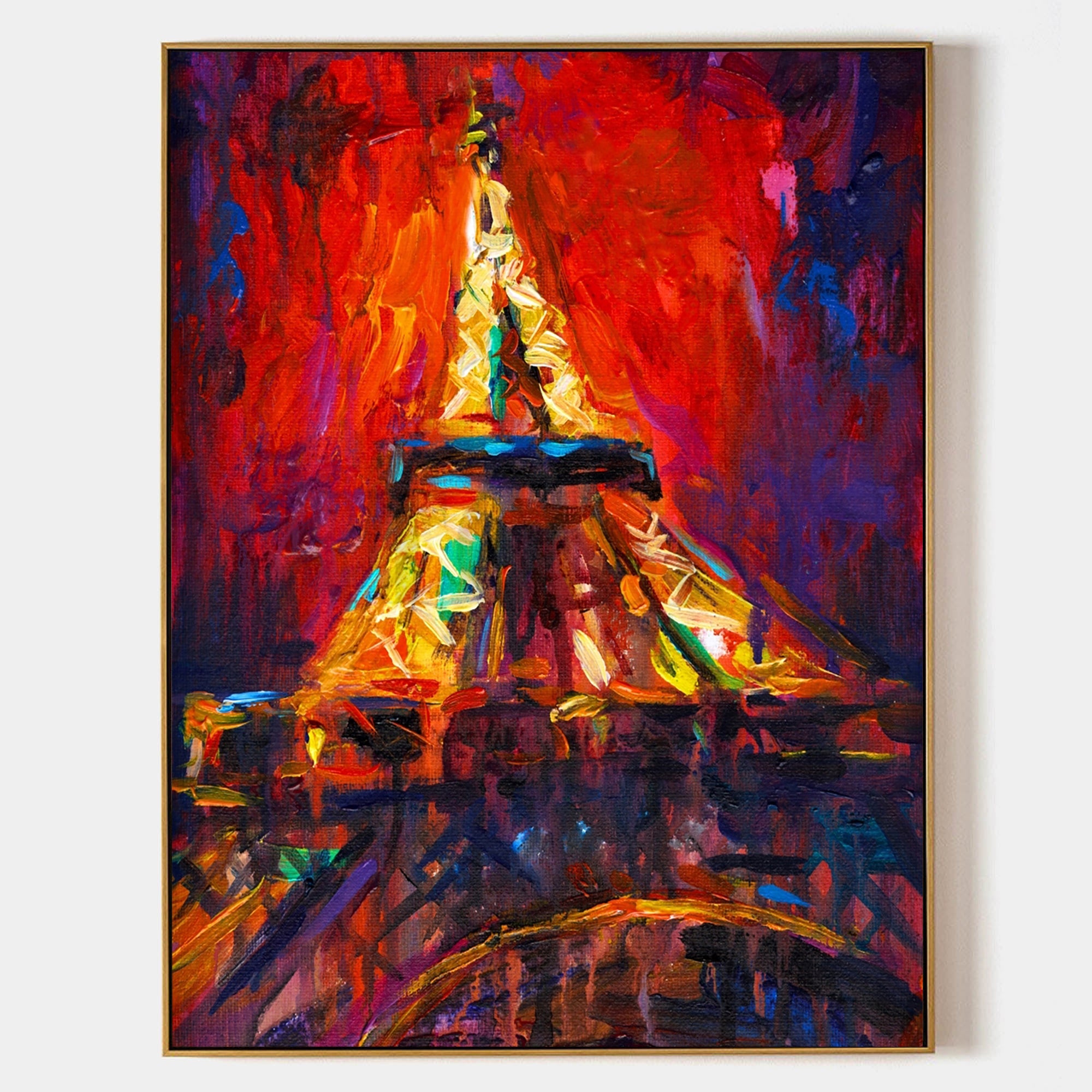 a painting of the eiffel tower in paris