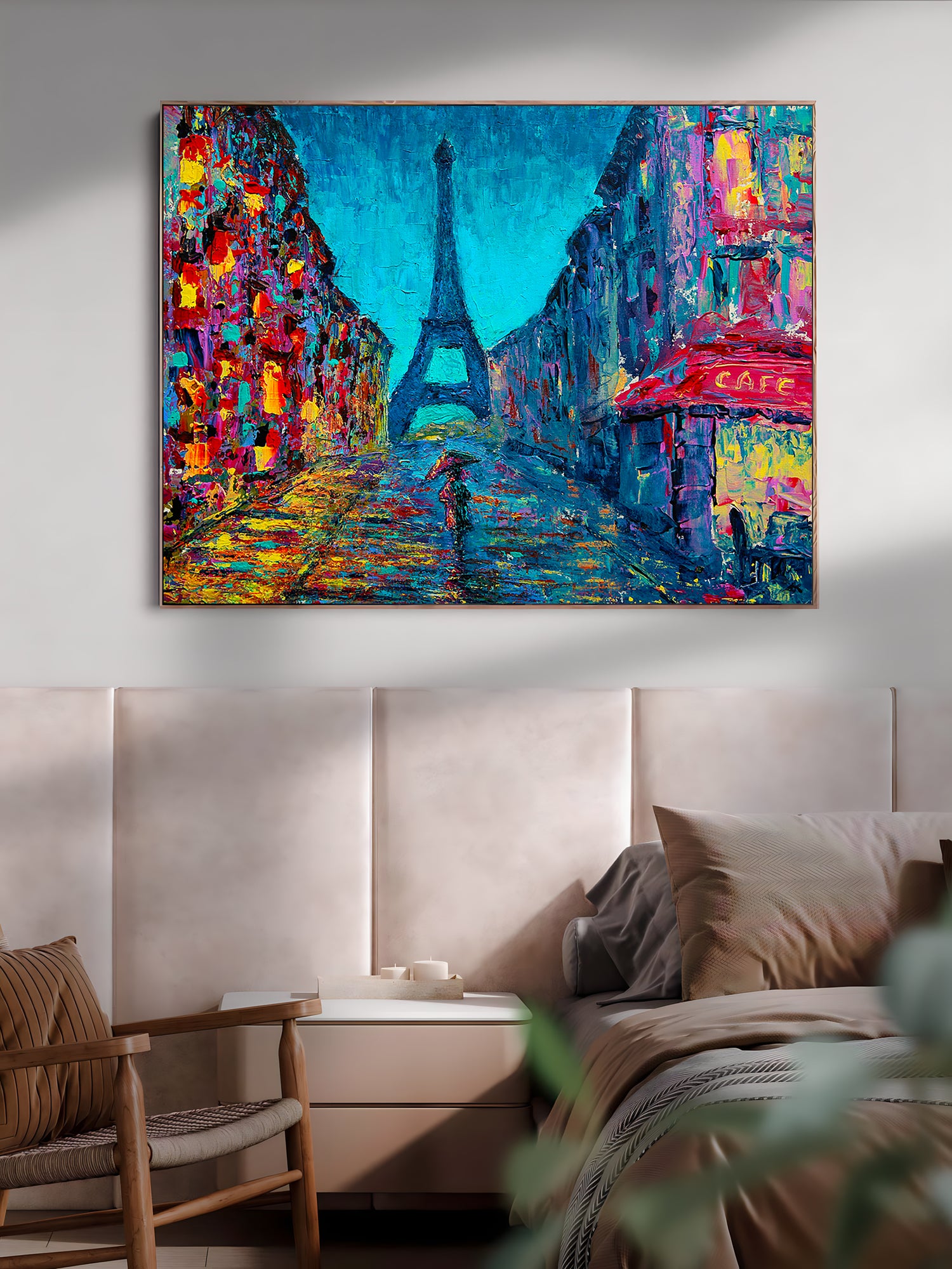 a painting of the eiffel tower in paris