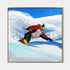 a painting of a snowboarder going down a mountain