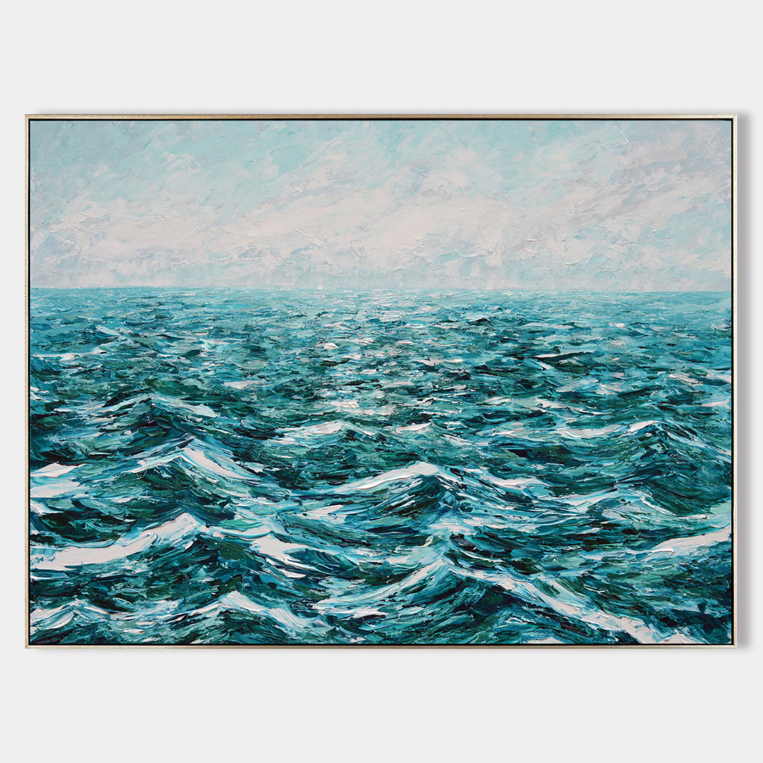 a painting of a large body of water