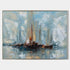 a painting of sailboats in a harbor