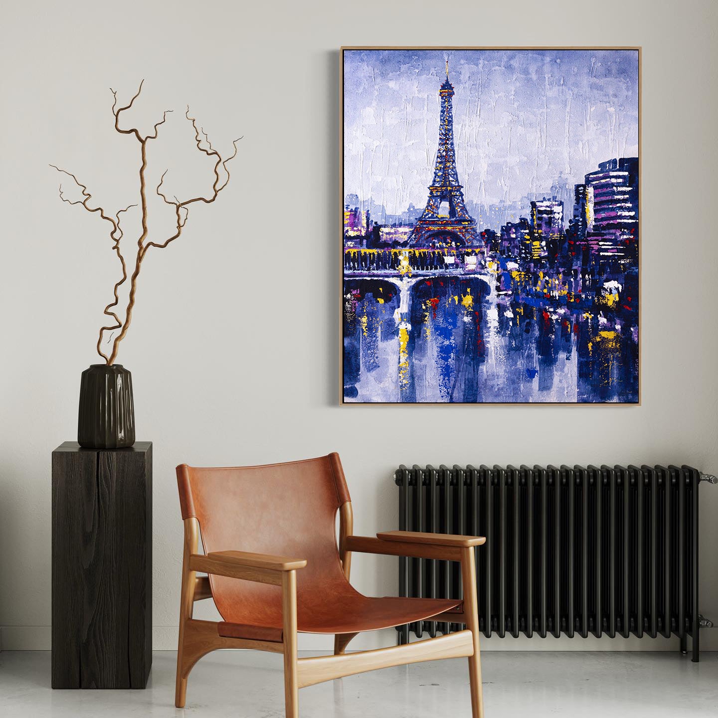 a painting of the eiffel tower in paris