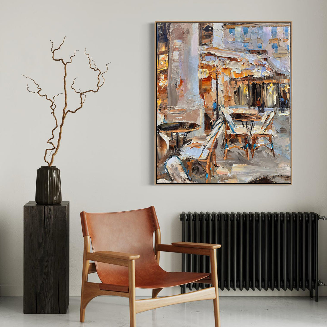 a painting of a table and chairs in a room