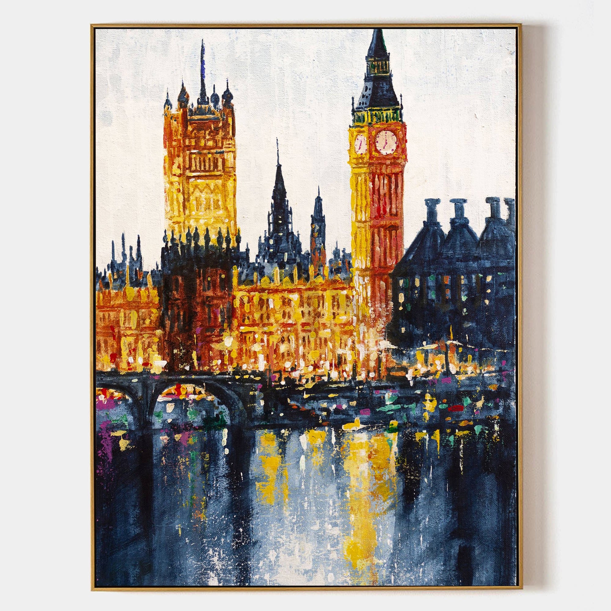 a painting of big ben and the houses of parliament