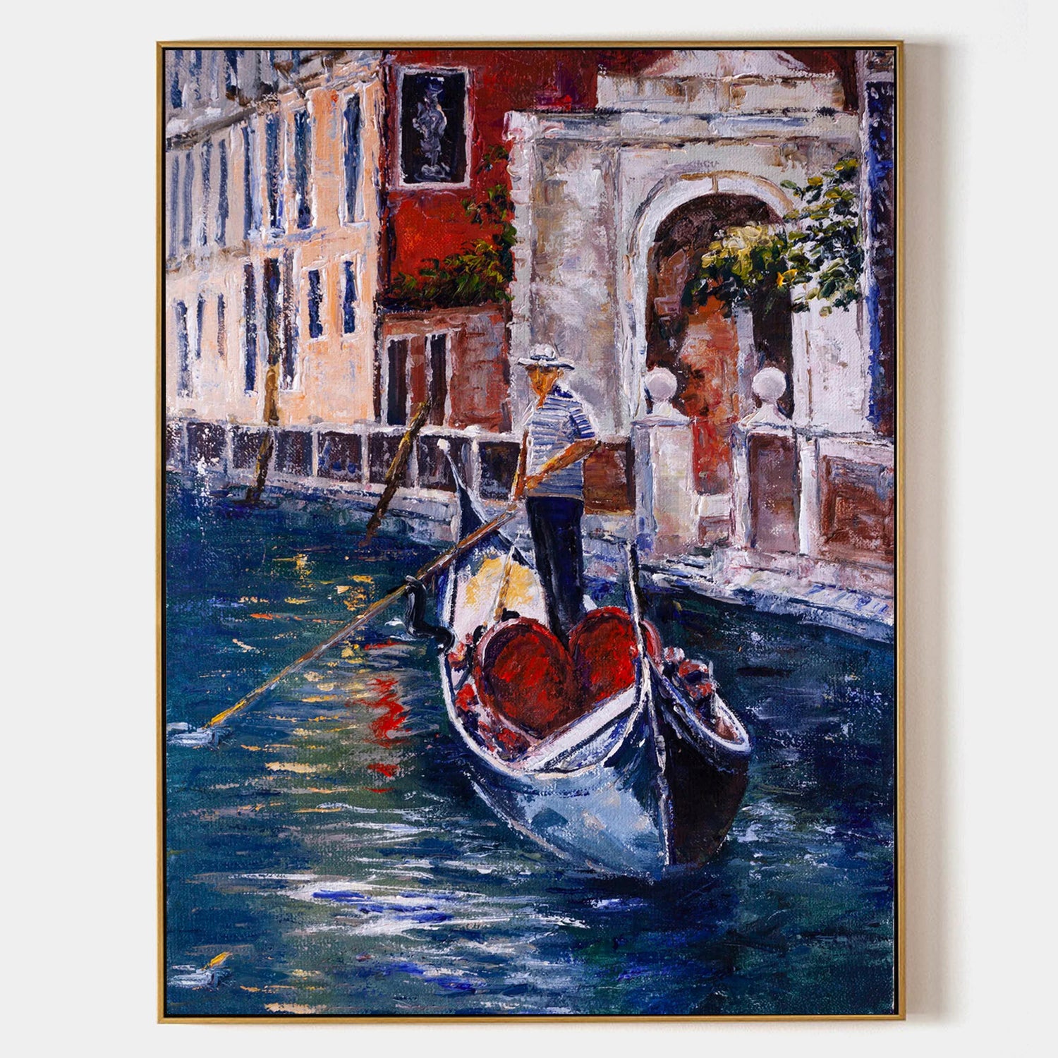 a painting of a gondola in venice