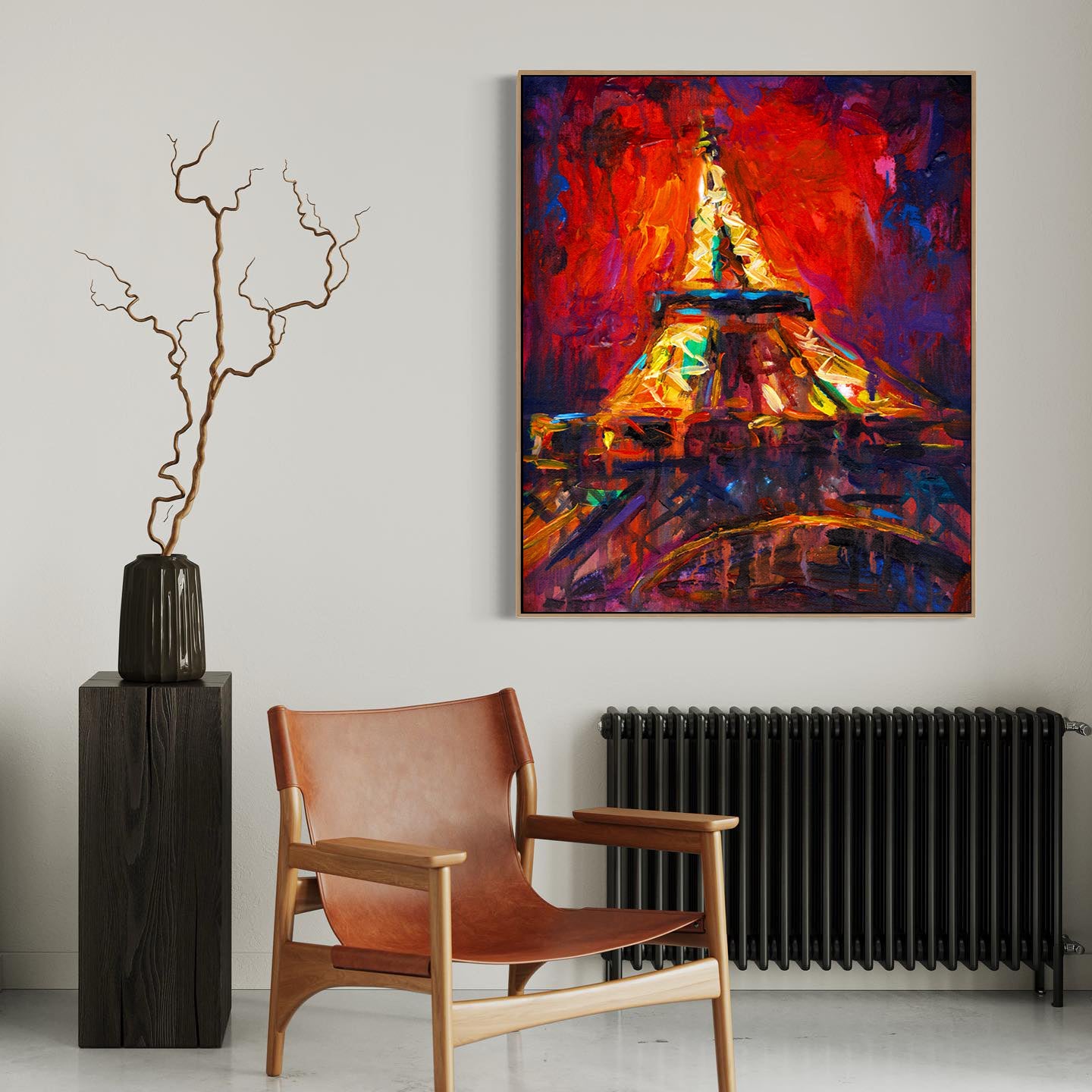 a painting of the eiffel tower in paris