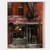 a painting of a building with a fire escape