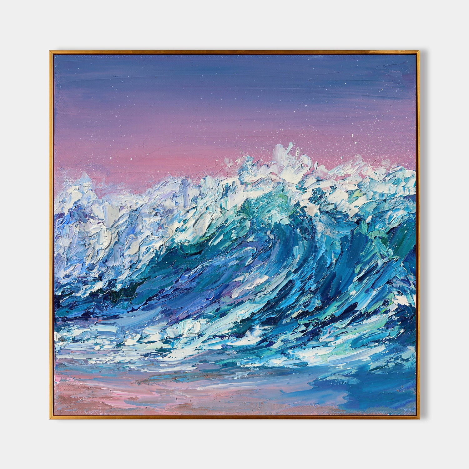 a painting of a wave in the ocean